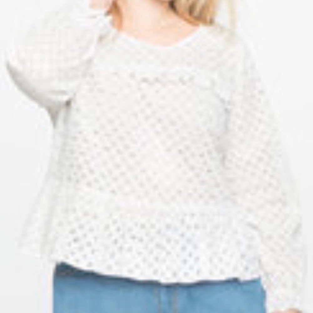 ELOQUII Studio Eyelet Blouse with Ruffles Sz 18